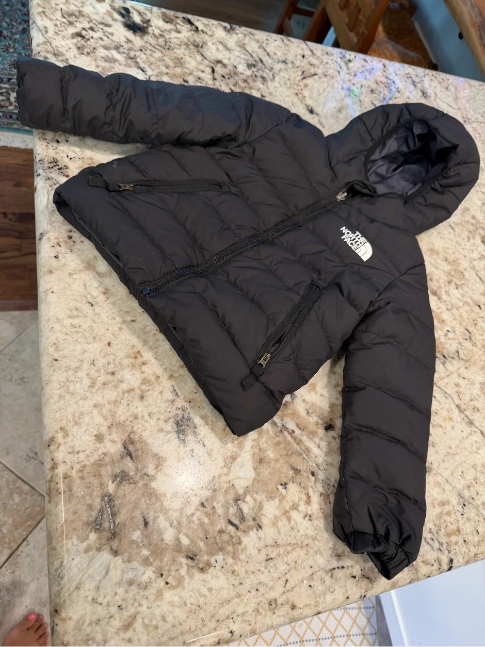 The North Face Kids Black Hooded Puffer Jacket